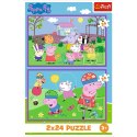 Puzzle - 2x24 - Peppa na placu zabaw - Peppa Pig 34435 Trefl Puzzle
