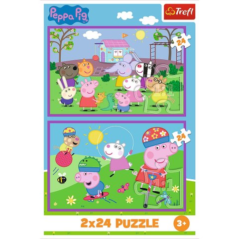 Puzzle - 2x24 - Peppa na placu zabaw - Peppa Pig 34435 Trefl Puzzle Puzzle - 2x24 - Peppa na placu zabaw - Peppa Pig 34435 Trefl Puzzle