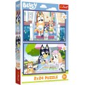 Puzzle - 2x24 - Zabawna Bluey - BBC Bluey Trefl 34446 Trefl Puzzle