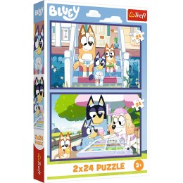 Puzzle - 2x24 - Zabawna Bluey - BBC Bluey Trefl 34446 Trefl Puzzle