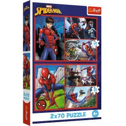Puzzle - 2x70 - Pajęcze historie - Disney Marvel Spiderman Trefl 34443 Trefl Puzzle