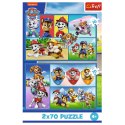 Puzzle - 2x70 - Psi Patrol rządzi Trefl 34441 Trefl Puzzle
