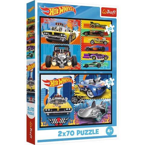 Puzzle - 2x70 - Samochodziki - Hot Wheels Trefl 34442 Trefl Puzzle