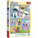 Puzzle 2x70 Ze Stitchem nie ma nudy - Disney Lilo and Stitch Trefl 34444 Trefl Puzzle