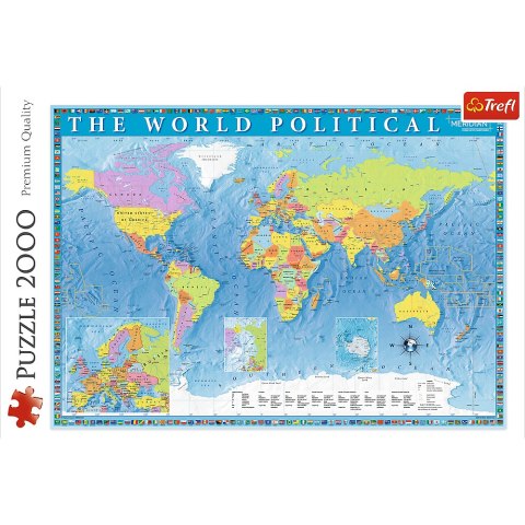 Puzzle - 2000 - Polityczna mapa świata - 27099 Trefl Puzzle Puzzle - 2000 - Polityczna mapa świata - 27099 Trefl Puzzle