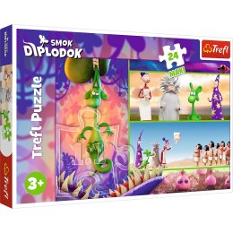 Puzzle - 24 Maxi - Ciekawski Smok Diplodok - Human Film Smok Diplodok 14376 Trefl Puzzle