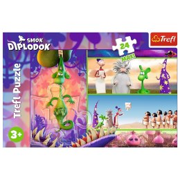 Puzzle - 24 Maxi - Ciekawski Smok Diplodok - Human Film Smok Diplodok 14376 Trefl Puzzle