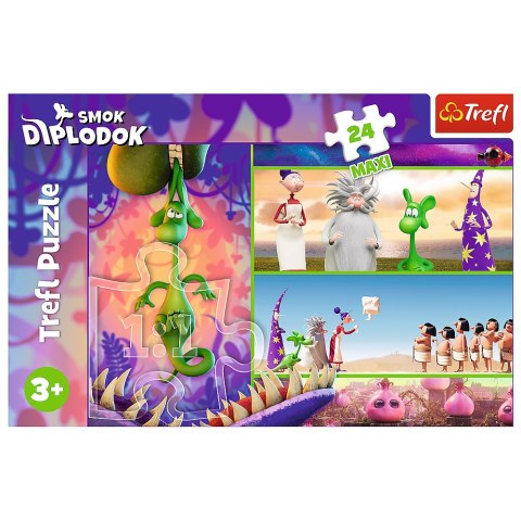 Puzzle - 24 Maxi - Ciekawski Smok Diplodok - Human Film Smok Diplodok 14376 Trefl Puzzle Puzzle - 24 Maxi - Ciekawski Smok Diplodok - Human Film Smok Diplodok 14376 Trefl Puzzle