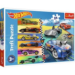 Puzzle - 24 Maxi - Szybkie Hot Wheels - Mattel Hot Wheels 14362 Trefl Puzzle