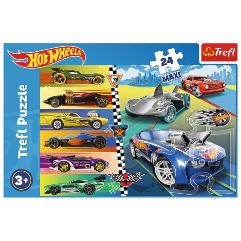 Puzzle - 24 Maxi - Szybkie Hot Wheels - Mattel Hot Wheels 14362 Trefl Puzzle Puzzle - 24 Maxi - Szybkie Hot Wheels - Mattel Hot Wheels 14362 Trefl Puzzle