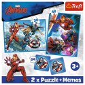 Puzzle - 2w1 + memos Bohaterowie w akcji Marvel The Avengers Trefl 93333 Trefl Puzzle