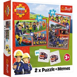 Puzzle - 2w1 + memos - Drużyna Strażaka Sama Trefl 93334 Trefl Puzzle