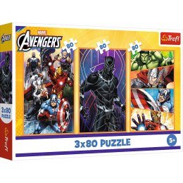 Puzzle - 3x80 - Dni pełne akcji - Disney Marvel The Avengers Trefl 34883 Trefl Puzzle