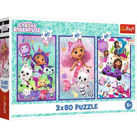 Puzzle 3x80 - Kolorowe dni Gabby Trefl 34882 Trefl Puzzle Puzzle 3x80 - Kolorowe dni Gabby Trefl 34882 Trefl Puzzle