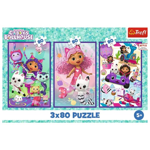 Puzzle 3x80 - Kolorowe dni Gabby Trefl 34882 Trefl Puzzle Puzzle 3x80 - Kolorowe dni Gabby Trefl 34882 Trefl Puzzle