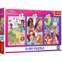 Puzzle - 3x80 - Księżniczki przyjaciółki - Disney Princess Trefl 34884 Trefl Puzzle