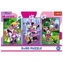 Puzzle - 3x80 - Minnie i przyjaciele - Disney Minnie Trefl 34889 Trefl Puzzle