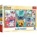 Puzzle - 3x80 - Świat Stitcha Trefl 34885 Trefl Puzzle