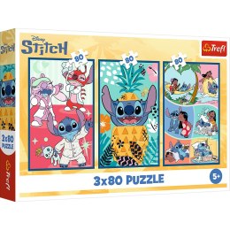 Puzzle - 3x80 - Świat Stitcha Trefl 34885 Trefl Puzzle