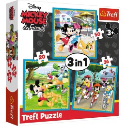 Puzzle - 3w1 - Myszka Miki z przyjaciółmi Trefl 34846 Trefl Puzzle