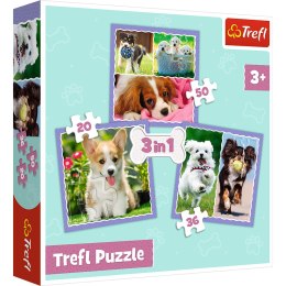 Puzzle - 3w1 - Urocze pieski - Trefl 34854 Trefl Puzzle