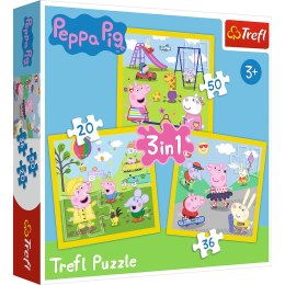 Puzzle - 3w1 - Wesoły dzień Peppy - Peppa Pig Trefl 34849 Trefl Puzzle