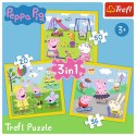 Puzzle - 3w1 - Wesoły dzień Peppy - Peppa Pig Trefl 34849 Trefl Puzzle