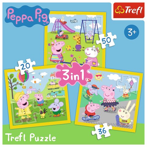 Puzzle - 3w1 - Wesoły dzień Peppy - Peppa Pig Trefl 34849 Trefl Puzzle Puzzle - 3w1 - Wesoły dzień Peppy - Peppa Pig Trefl 34849 Trefl Puzzle