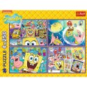 Puzzle - 4x250 - Szalony świat Sponge Boba Trefl 13342 Trefl Puzzle