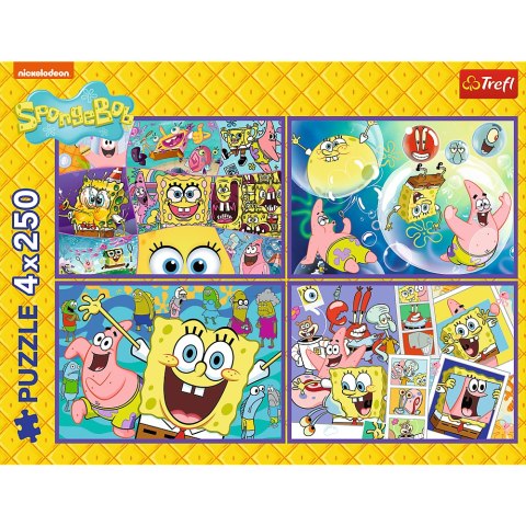 Puzzle - 4x250 - Szalony świat Sponge Boba Trefl 13342 Trefl Puzzle Puzzle - 4x250 - Szalony świat Sponge Boba Trefl 13342 Trefl Puzzle