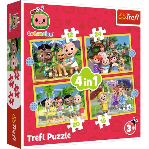 Puzzle - "4w1 (12, 15, 20, 24)" - Cocomelon, Poznaj bohaterów Trefl 34647 Trefl Puzzle Puzzle - "4w1 (12, 15, 20, 24)" - Cocomelon, Poznaj bohaterów Trefl 34647 Trefl Puzzle