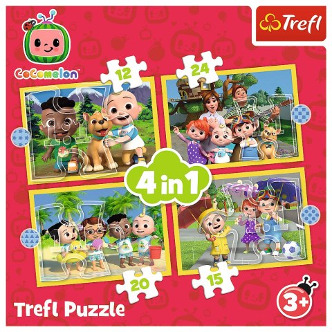 Puzzle - "4w1 (12, 15, 20, 24)" - Cocomelon, Poznaj bohaterów Trefl 34647 Trefl Puzzle Puzzle - "4w1 (12, 15, 20, 24)" - Cocomelon, Poznaj bohaterów Trefl 34647 Trefl Puzzle