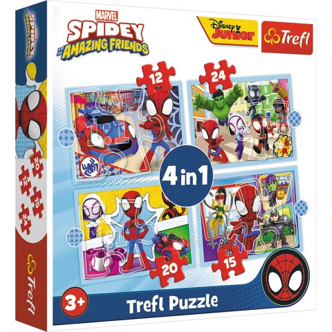 Puzzle - "4w1 (12, 15, 20, 24)" - Ekipa Spiday"a 34611 Trefl Puzzle Puzzle - "4w1 (12, 15, 20, 24)" - Ekipa Spiday"a 34611 Trefl Puzzle