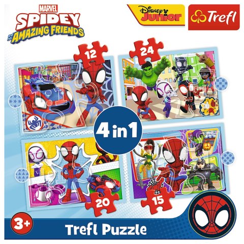 Puzzle - "4w1 (12, 15, 20, 24)" - Ekipa Spiday"a 34611 Trefl Puzzle Puzzle - "4w1 (12, 15, 20, 24)" - Ekipa Spiday"a 34611 Trefl Puzzle