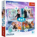 Puzzle - 4w1 (12, 15, 20, 24) - Niezwykły świat Frozen - Trefl 34381 Trefl Puzzle