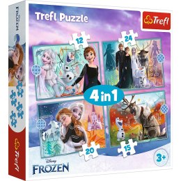 Puzzle - 4w1 (12, 15, 20, 24) - Niezwykły świat Frozen - Trefl 34381 Trefl Puzzle