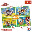 Puzzle - "4w1 (12, 15, 20, 24)" - Wśród przyjaciół Myszka Miki Trefl 34616 Trefl Puzzle