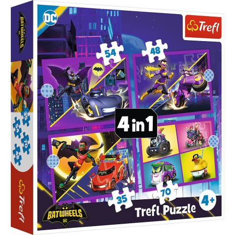 Puzzle - 4w1 - Poznaj Batwheels - Warner Batwheels 34658 Trefl Puzzle Puzzle - 4w1 - Poznaj Batwheels - Warner Batwheels 34658 Trefl Puzzle