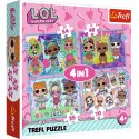 Puzzle - "4w1" - Poznaj laleczki / MGA LOL Surprise! Trefl 34613 Trefl Puzzle
