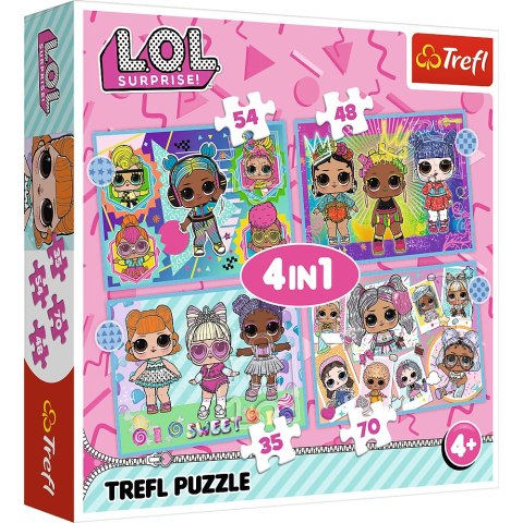 Puzzle - "4w1" - Poznaj laleczki / MGA LOL Surprise! Trefl 34613 Trefl Puzzle Puzzle - "4w1" - Poznaj laleczki / MGA LOL Surprise! Trefl 34613 Trefl Puzzle