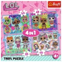 Puzzle - "4w1" - Poznaj laleczki / MGA LOL Surprise! Trefl 34613 Trefl Puzzle
