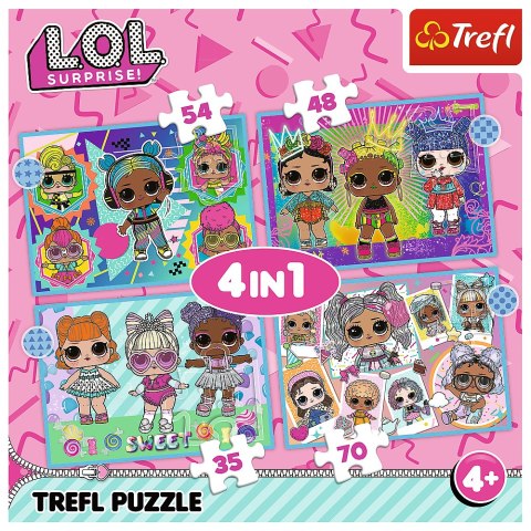 Puzzle - "4w1" - Poznaj laleczki / MGA LOL Surprise! Trefl 34613 Trefl Puzzle Puzzle - "4w1" - Poznaj laleczki / MGA LOL Surprise! Trefl 34613 Trefl Puzzle