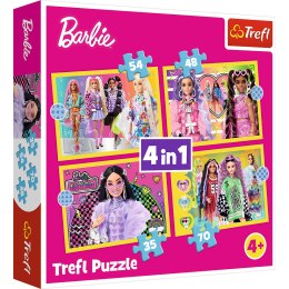Puzzle - 4w1 - Wesoły świat Barbie / Mattel, Barbie 34626 Trefl Puzzle