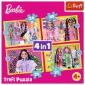Puzzle - 4w1 - Wesoły świat Barbie / Mattel, Barbie 34626 Trefl Puzzle