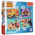 Puzzle - 4w1 - Zwariowane Minionki Trefl 34648 Trefl Puzzle