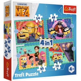 Puzzle - 4w1 - Zwariowane Minionki Trefl 34648 Trefl Puzzle