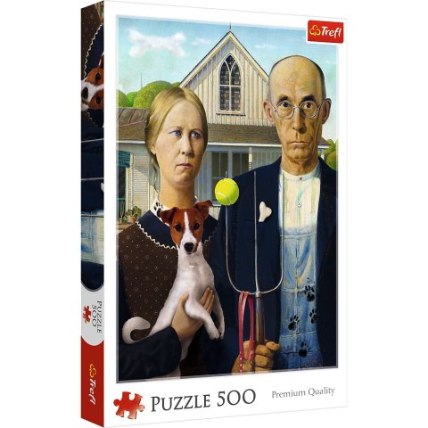 Puzzle - 500 - American Gothic: Psia Edycja Trefl 37526 Trefl Puzzle