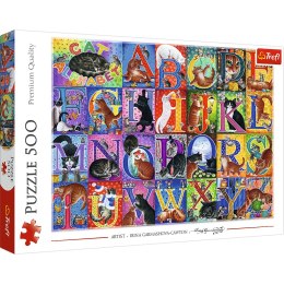 Puzzle - 500 - Koci alfabet Trefl 37527 Trefl Puzzle