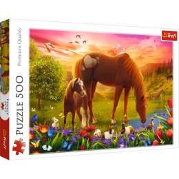 Puzzle - 500 - Konie na łące Trefl 37451 Trefl Puzzle