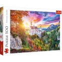 Puzzle 500 el. Widok na zamek Neuschwanstein, Niemcy Trefl 37427 Trefl Puzzle
